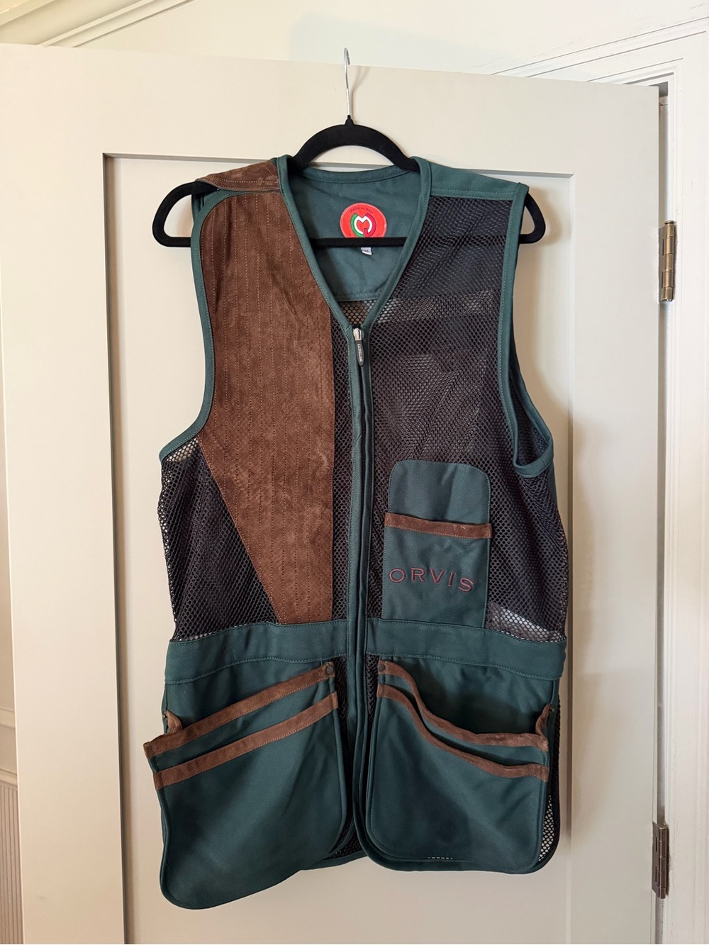 Orvis Dark Green Jacket with Red Logo Patch